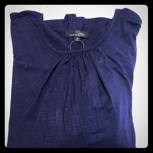 Navy Lace-Sleeve Tunic
